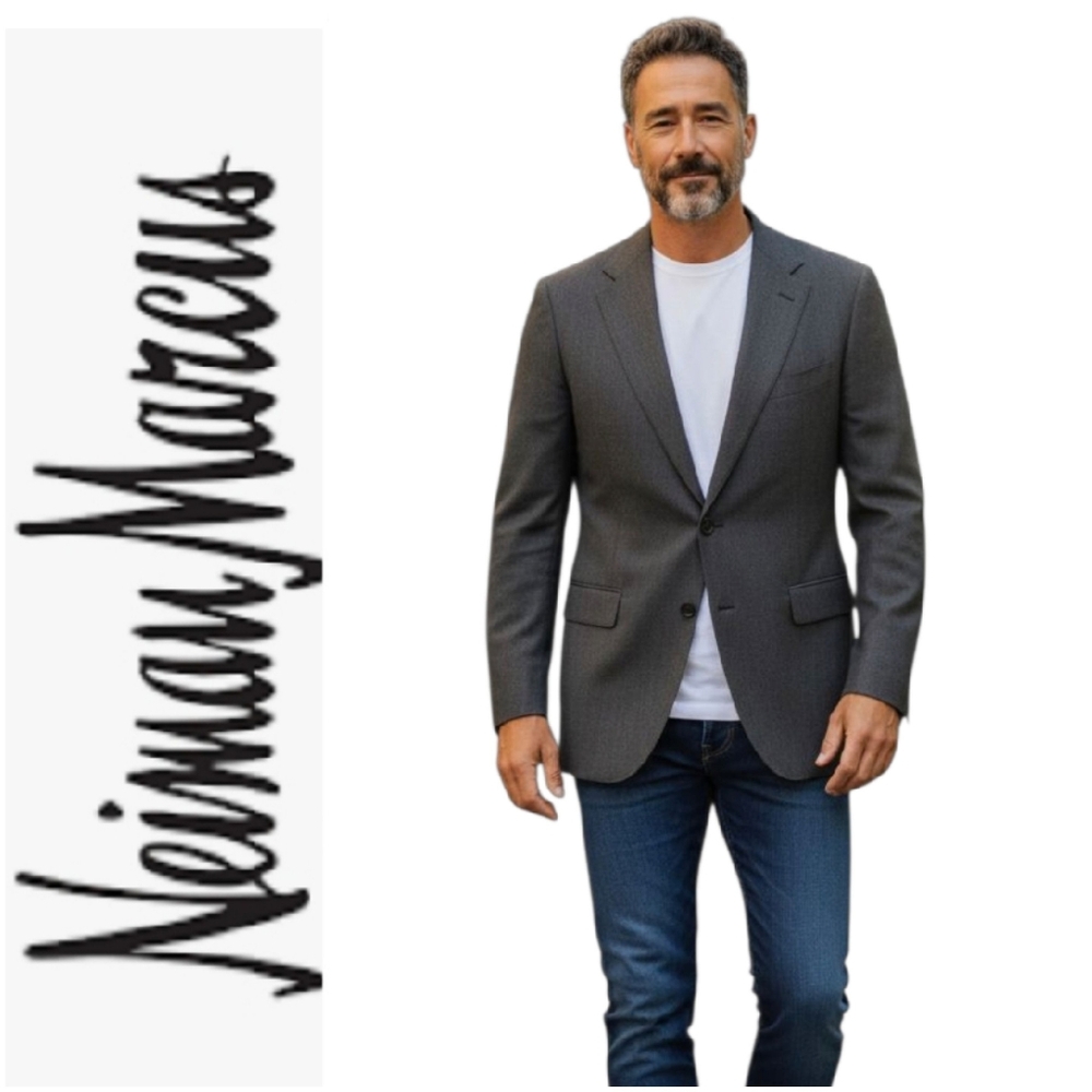 Neiman Marcus Sandhurst Gray Wool Sport Coat. Medium.